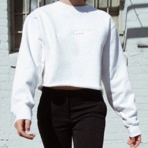 Brandy Melville Cropped White Crew Neck